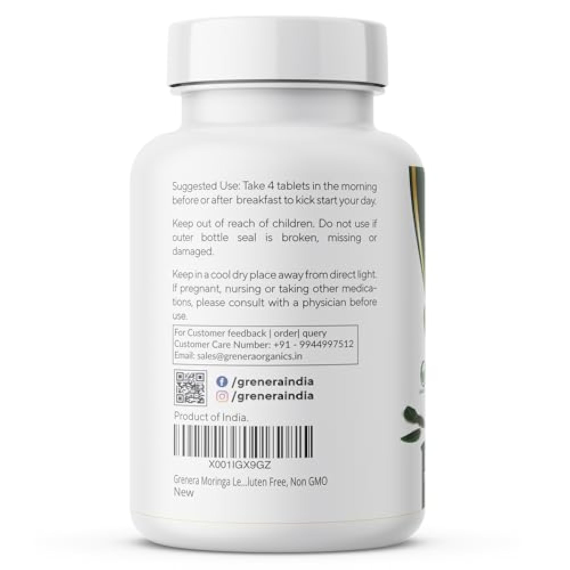 Grenera Organic Moringa Tablets, 120 nos